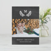 vrolijk kerstfeest | Chalkboard look met foto Feestdagenkaart (Staand voorkant)