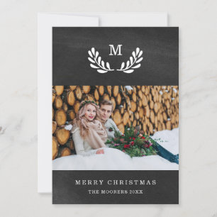 vrolijk kerstfeest Chalkboard look met foto Feestdagenkaart