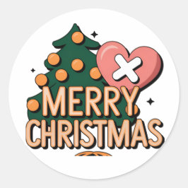 Vrolijk Kerstfeest Charm Stickers Ronde Stickers