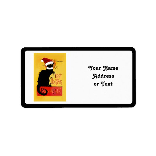 Vrolijk kerstfeest - Chat Noir Etiket (Voorkant)