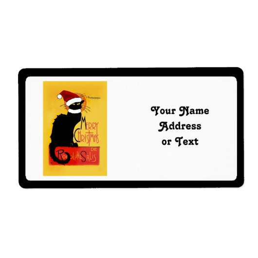 Vrolijk kerstfeest - Chat Noir Etiket (Voorkant)