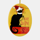 Vrolijk kerstfeest - Chat Noir Keramisch Ornament (Voorkant)