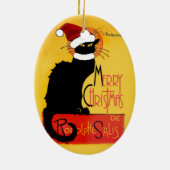 Vrolijk kerstfeest - Chat Noir Keramisch Ornament (Achterkant)