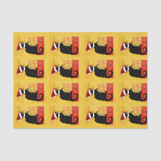 Vrolijk kerstfeest - Chat Noir Tissuepapier (Voorkant)