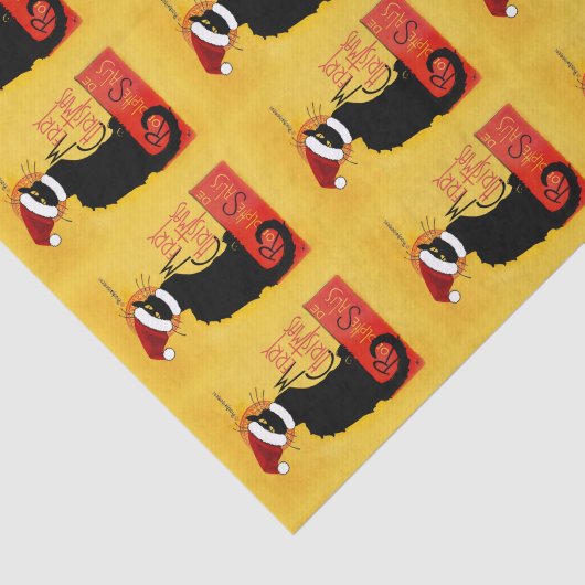 Vrolijk kerstfeest - Chat Noir Tissuepapier (Detail)