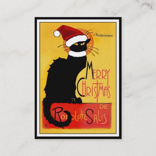 Vrolijk kerstfeest - Chat Noir Visitekaartje (Voorkant)