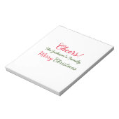 Vrolijk Kerstfeest Cheers Voeg familienaam Tekst F Notitieblok (Linkerzijde)