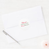Vrolijk Kerstfeest Cheers Voeg familienaam Tekst F Ronde Sticker (Envelop)