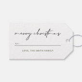 Vrolijk Kerstfeest Chic Lettering & Green Plaid Cadeaulabel (Voorkant (Horizontaal))