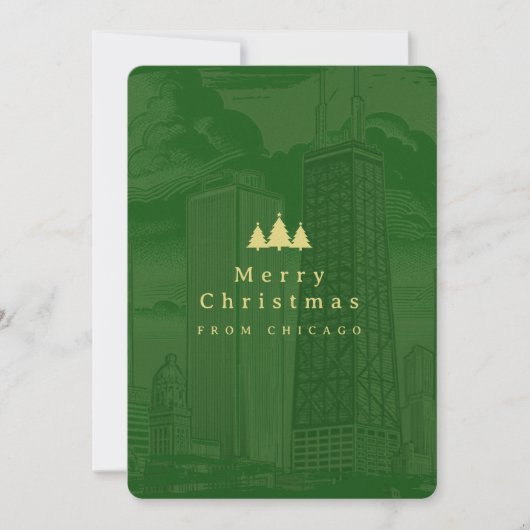 Vrolijk kerstfeest Chicago Flat Holiday Photo Card Feestdagenkaart (Voorkant)