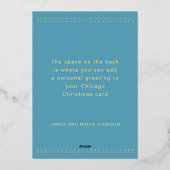 Vrolijk Kerstfeest Chicago Skyline Holiday Folie K Folie Feestdagenkaart (Achterkant)