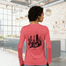 Vrolijk Kerstfeest Chicago Skyline Vakantie T-shir Tri-Blend Shirt