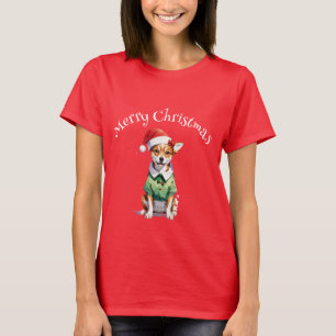 Vrolijk Kerstfeest Chihuahua Elf T-shirt