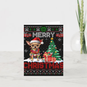 Vrolijk Kerstfeest Chihuahua Hondenliefhebber Fami Kaart