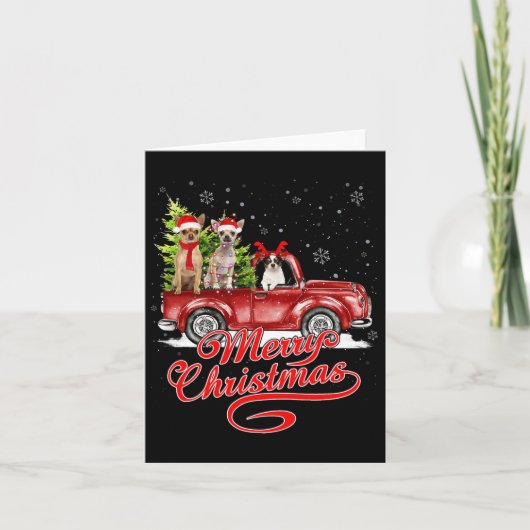 Vrolijk Kerstfeest Chihuahua Hondenliefhebber Sant Kaart (Voorkant)