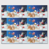 Vrolijk kerstfeest Chihuahua met Frosty Cadeaupapier (Vlak)