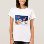 Vrolijk kerstfeest Chihuahua met Frosty T-shirt (Voorkant)