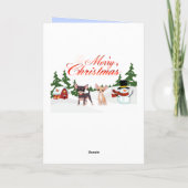 Vrolijk kerstfeest Chihuahua met kerstman Feestdagen Kaart (Achterkant)