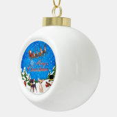 Vrolijk kerstfeest Chihuahua met kerstman Keramische Bal Ornament (Rechts)