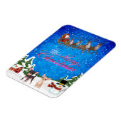 Vrolijk kerstfeest Chihuahua met kerstman Magneet (Linkerzijde)