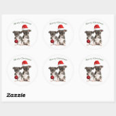 Vrolijk kerstfeest Chihuahua Puppies Ronde Sticker (Vel)