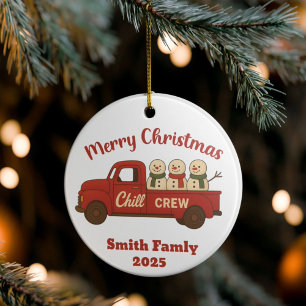 Vrolijk Kerstfeest Chill Crew Kerstmis Keramisch Ornament