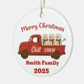 Vrolijk Kerstfeest Chill Crew Kerstmis Keramisch Ornament (Links)