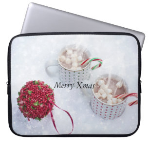 Vrolijk kerstfeest - Chocolade op de sneeuw Laptop Sleeve