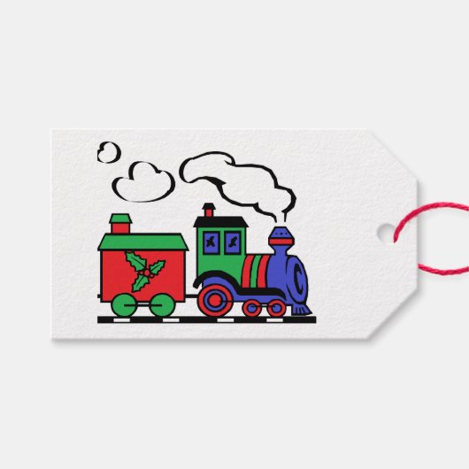 Vrolijk Kerstfeest Choo Choo Cadeaulabel (Voorkant (Horizontaal))