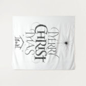 Vrolijk kerstfeest Christelijk Jesus Christ Black  Wandkleed (Voorkant (horizontaal))