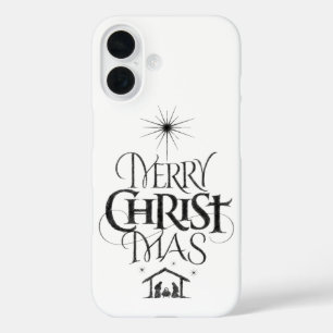Vrolijk kerstfeest Christelijk Jesus Christ Callig iPhone 16 Hoesje