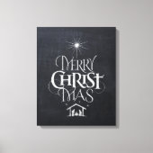 Vrolijk kerstfeest Christelijk Jesus God Black Cha Canvas Afdruk (Voorkant)