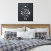 Vrolijk kerstfeest Christelijk Jesus God Black Cha Canvas Afdruk (Insitu (Slaapkamer))