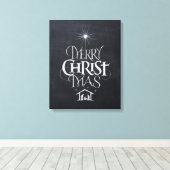 Vrolijk kerstfeest Christelijk Jesus God Black Cha Canvas Afdruk (Insitu (Houten vloer))