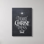 Vrolijk kerstfeest Christelijk Jesus God Black Cha Canvas Afdruk (Voorkant)