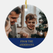 Vrolijk kerstfeest Christelijke foto Keramisch Ornament (Achterkant)
