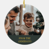 Vrolijk kerstfeest Christelijke foto Keramisch Ornament (Achterkant)