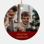 Vrolijk kerstfeest Christelijke foto Keramisch Ornament (Achterkant)