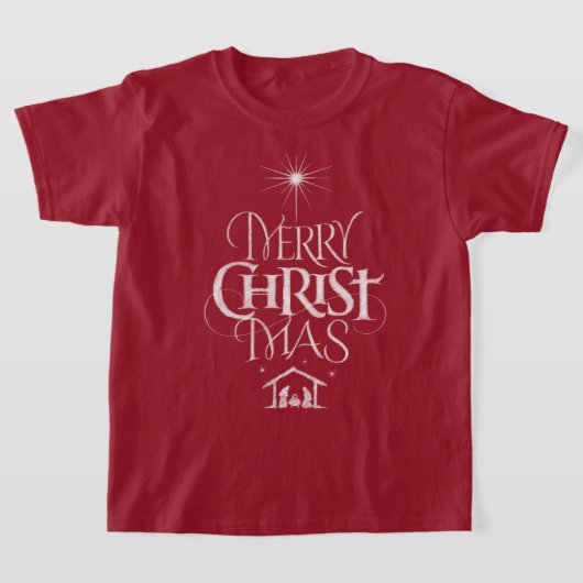 Vrolijk kerstfeest Christelijke kalligrafie school T-shirt (Laagn)