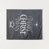 Vrolijk kerstfeest Christelijke kalligrafie school Wandkleed (Voorkant (horizontaal))