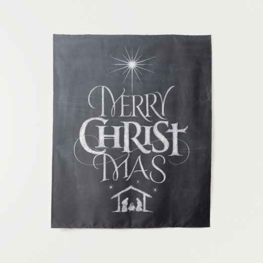 Vrolijk kerstfeest Christelijke kalligrafie school Wandkleed (Voorkant)