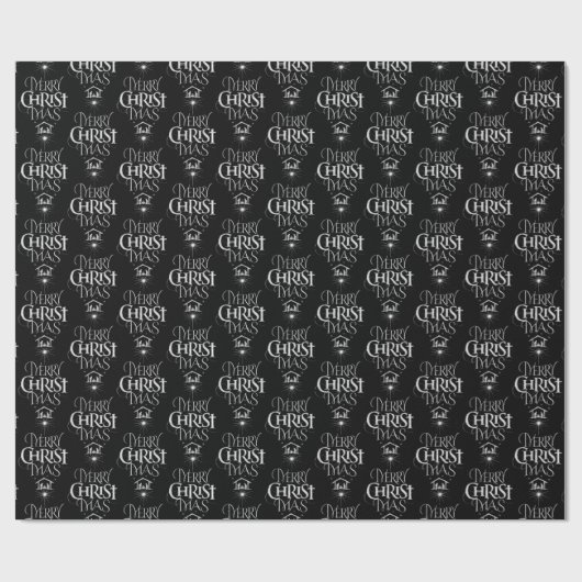 Vrolijk kerstfeest Christelijke kerstster Jesus Go Cadeaupapier (Vlak)