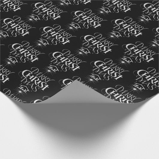 Vrolijk kerstfeest Christelijke kerstster Jesus Go Cadeaupapier (Hoek)