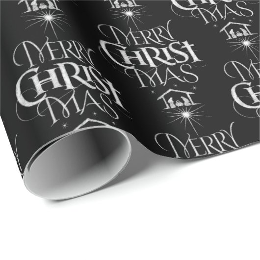 Vrolijk kerstfeest Christelijke kerstster Jesus Go Cadeaupapier (Rol Hoek)