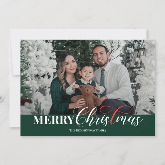 Vrolijk Kerstfeest Christelijke Vakantie Fotokaart Feestdagenkaart (Voorkant)