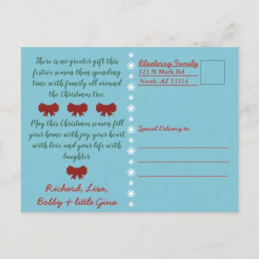 Vrolijk kerstfeest - Christmas Tree Briefkaart (Achterkant)