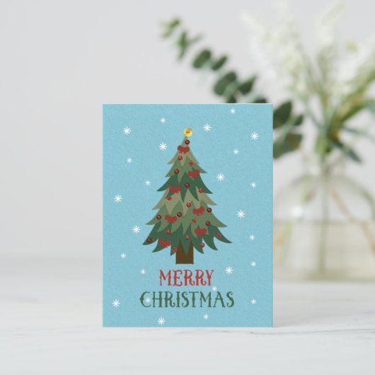Vrolijk kerstfeest - Christmas Tree Briefkaart (Staand voorkant)
