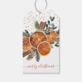 Vrolijk Kerstfeest Citrus Pine Vakantie Cadeaulabel (Voorkant)