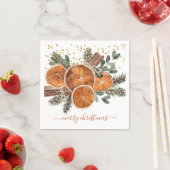 Vrolijk Kerstfeest Citrus Pine Vakantie Servet (Insitu)