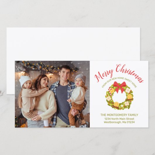 Vrolijk kerstfeest Citrus Wreator Family Photo Mov Aankondiging (Voorkant / Achterkant)